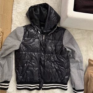 Black and Gray Hooded Jacket